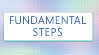 FUNDAMENTAL
STEPS
 