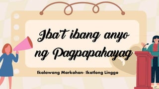 Iba’t ibang anyo
ng Pagpapahayag
Ikalawang Markahan- Ikatlong Linggo
 