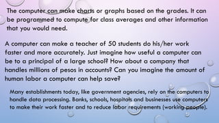 Class 9th Computer Project Chart Introduction to Computer Quarter 2 Grade 9 | PPTX