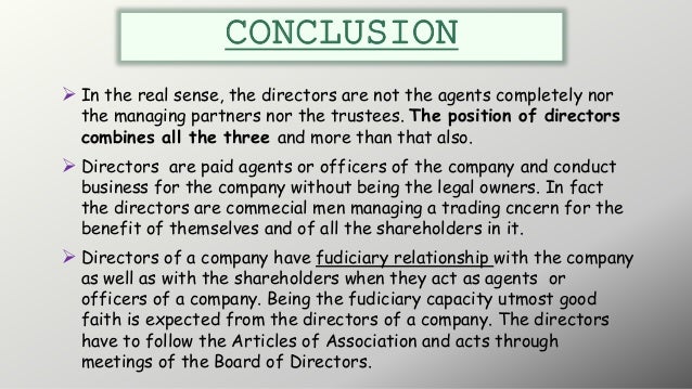 Legal Position Of Directors