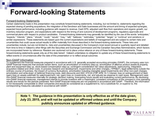 1
Forward-looking Statements
Forward-looking Statements
Certain statements made in this presentation may constitute forwar...