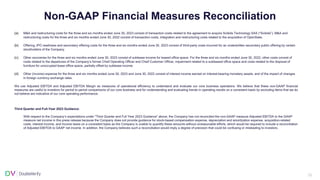 39
Non-GAAP Financial Measures Reconciliation
(a) M&A and restructuring costs for the three and six months ended June 30, 2023 consist of transaction costs related to the agreement to acquire Scibids Technology SAS (“Scibids”). M&A and
restructuring costs for the three and six months ended June 30, 2022 consist of transaction costs, integration and restructuring costs related to the acquisition of OpenSlate.
(b) Offering, IPO readiness and secondary offering costs for the three and six months ended June 30, 2023 consist of third-party costs incurred for an underwritten secondary public offering by certain
stockholders of the Company.
(c) Other recoveries for the three and six months ended June 30, 2023 consist of sublease income for leased office space. For the three and six months ended June 30, 2022, other costs consist of
costs related to the departures of the Company’s former Chief Operating Officer and Chief Customer Officer, impairment related to a subleased office space and costs related to the disposal of
furniture for unoccupied lease office space, partially offset by sublease income.
(d) Other (income) expense for the three and six months ended June 30, 2023 and June 30, 2022 consist of interest income earned on interest-bearing monetary assets, and of the impact of changes
in foreign currency exchange rates.
We use Adjusted EBITDA and Adjusted EBITDA Margin as measures of operational efficiency to understand and evaluate our core business operations. We believe that these non-GAAP financial
measures are useful to investors for period to period comparisons of our core business and for understanding and evaluating trends in operating results on a consistent basis by excluding items that we do
not believe are indicative of our core operating performance.
Third Quarter and Full-Year 2023 Guidance:
With respect to the Company’s expectations under "Third Quarter and Full Year 2023 Guidance" above, the Company has not reconciled the non-GAAP measure Adjusted EBITDA to the GAAP
measure net income in this press release because the Company does not provide guidance for stock-based compensation expense, depreciation and amortization expense, acquisition-related
costs, interest income, and income taxes on a consistent basis as the Company is unable to quantify these amounts without unreasonable efforts, which would be required to include a reconciliation
of Adjusted EBITDA to GAAP net income. In addition, the Company believes such a reconciliation would imply a degree of precision that could be confusing or misleading to investors.
 