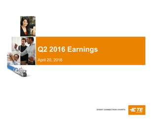 Q2 2016 Earnings
April 20, 2016
 