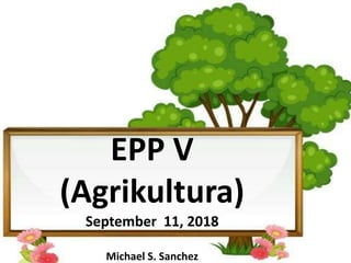 EPP V
(Agrikultura)
September 11, 2018
Michael S. Sanchez
 