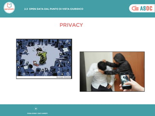 PRIVACY
2.3 OPEN DATA DAL PUNTO DI VISTA GIURIDICO
COSA SONO I DATI APERTI
 