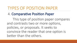 Second Quarter Lesson Three Types of Position Paper.pptx