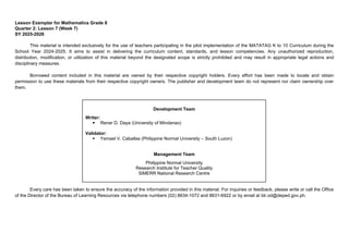 Driving Using Math Mathematics 8 Lesson Exemplar for Everyday use | DOCX