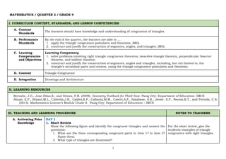 Right Triangle Sample Problem Pilot Implementation of MATATAG K to 10 Curriculum: Grade 9 Mathematics ...