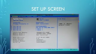 SET UP SCREEN
 