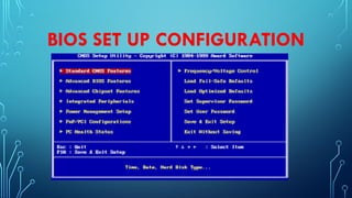 BIOS SET UP CONFIGURATION
 