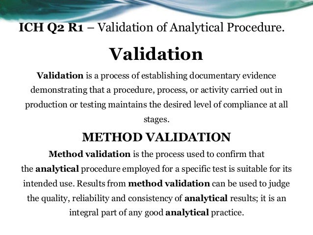 Ich Q2 Analytical Method Validation Ich Q2 Analytical Method Validation