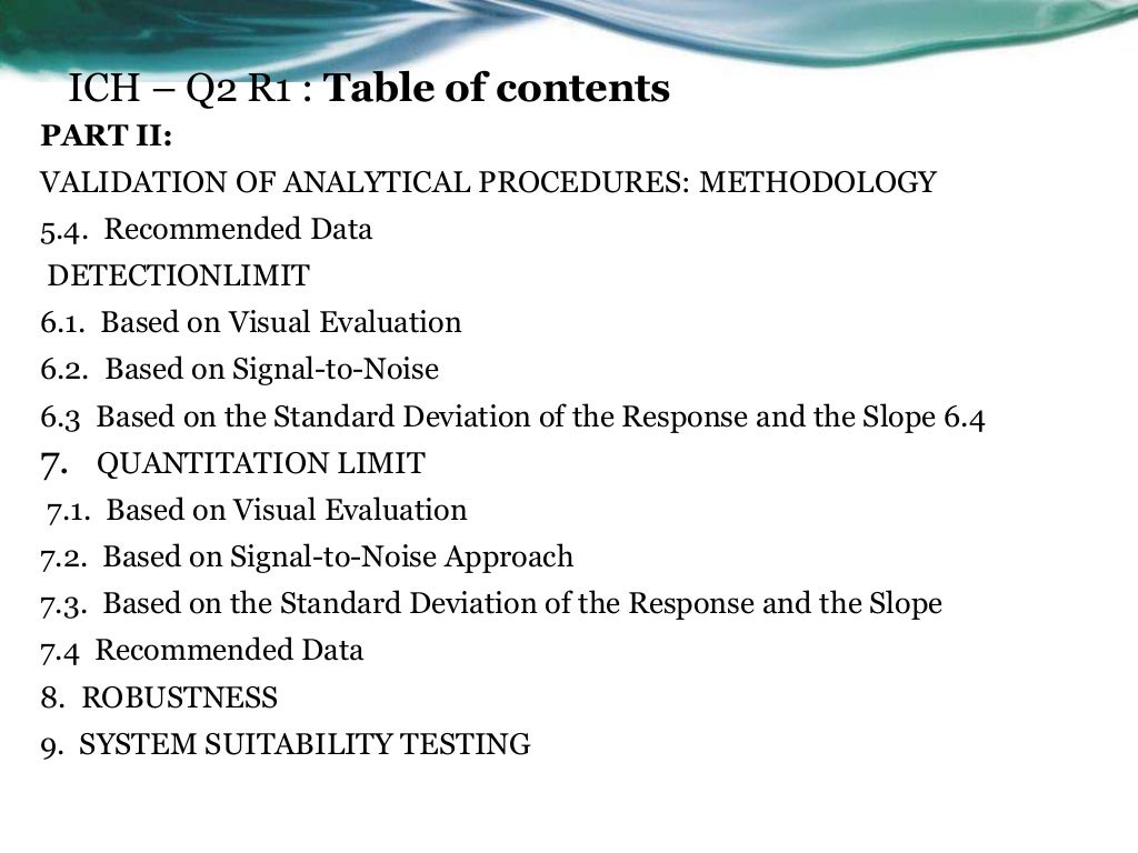 ICH Q2 Analytical Method Validation