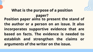 Powerpoint Position Paper Q2 MODULE 4 POWERPOINT PRESENTATION...... | PPTX