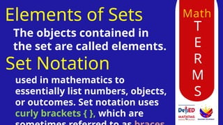 Listing Outomes Math Q2W7-Lesson 1-4- Sets powerpoint presentation | PPTX