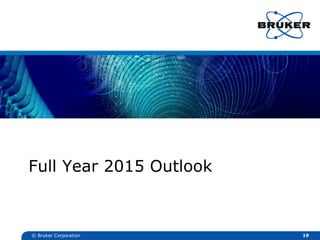Full Year 2015 Outlook
© Bruker Corporation 19
 