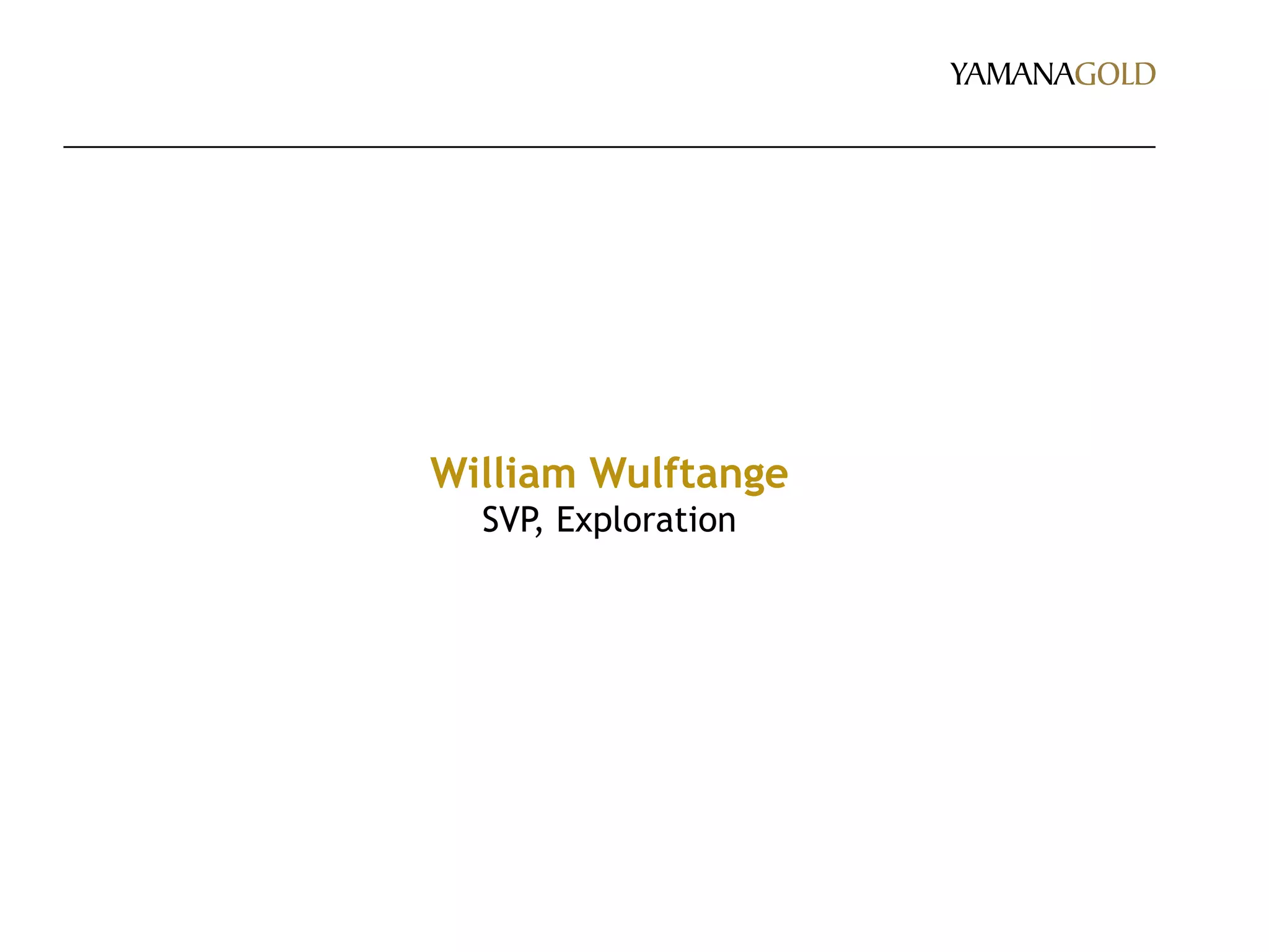 William Wulftange
SVP, Exploration
 