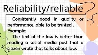 Judging the Validity of the Materials Viewed | PPTX