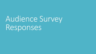 Audience Survey
Responses
 