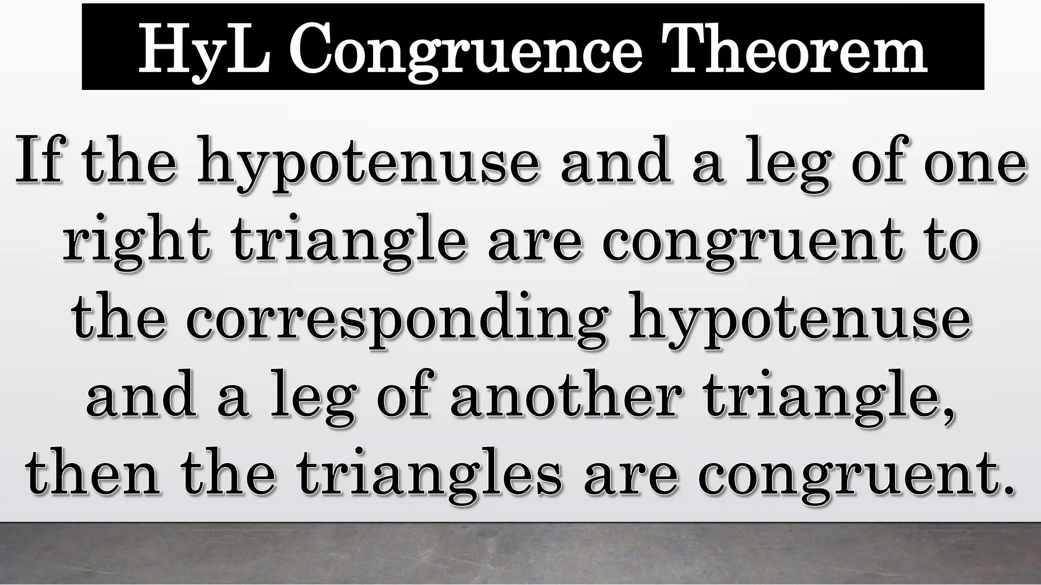 HyL Congruence Theorem