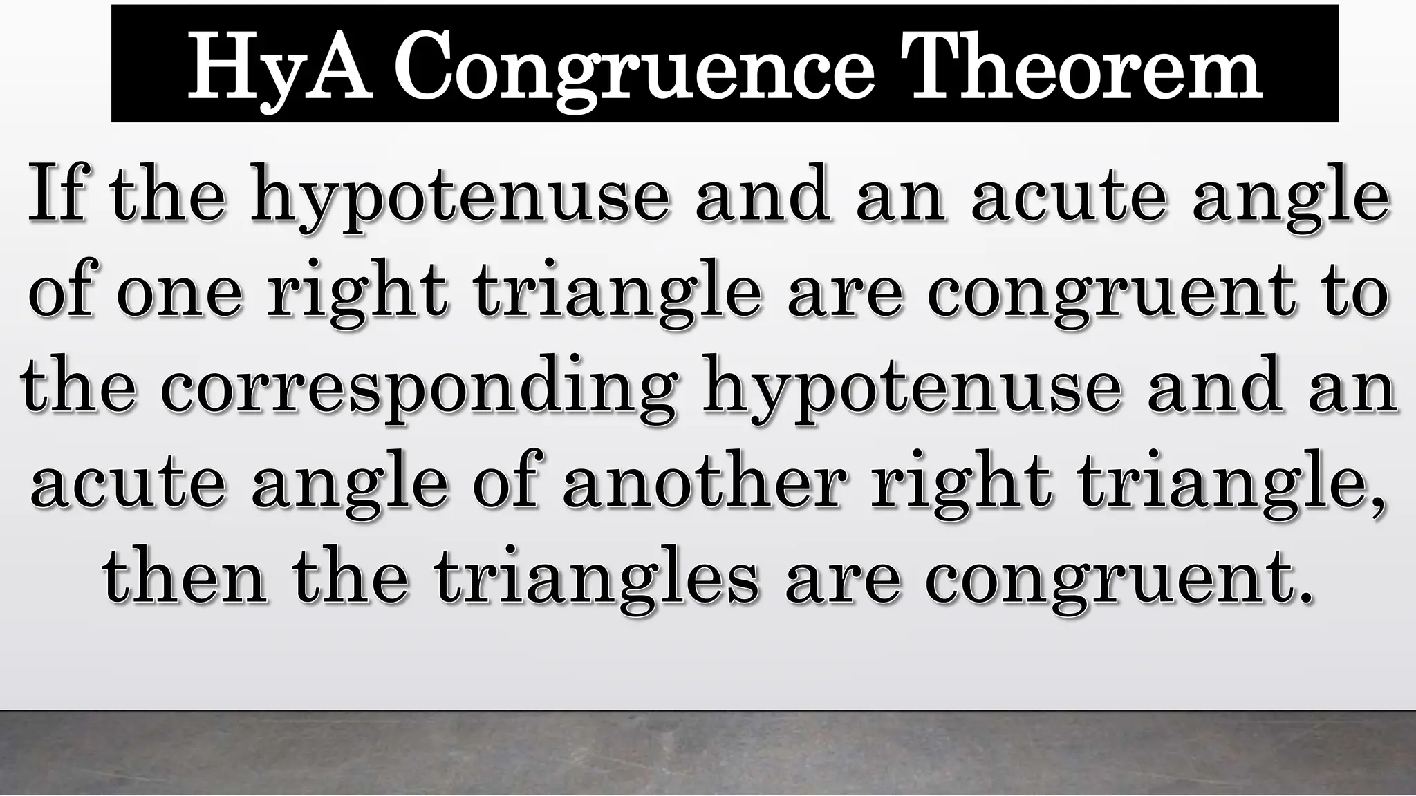 HyA Congruence Theorem
