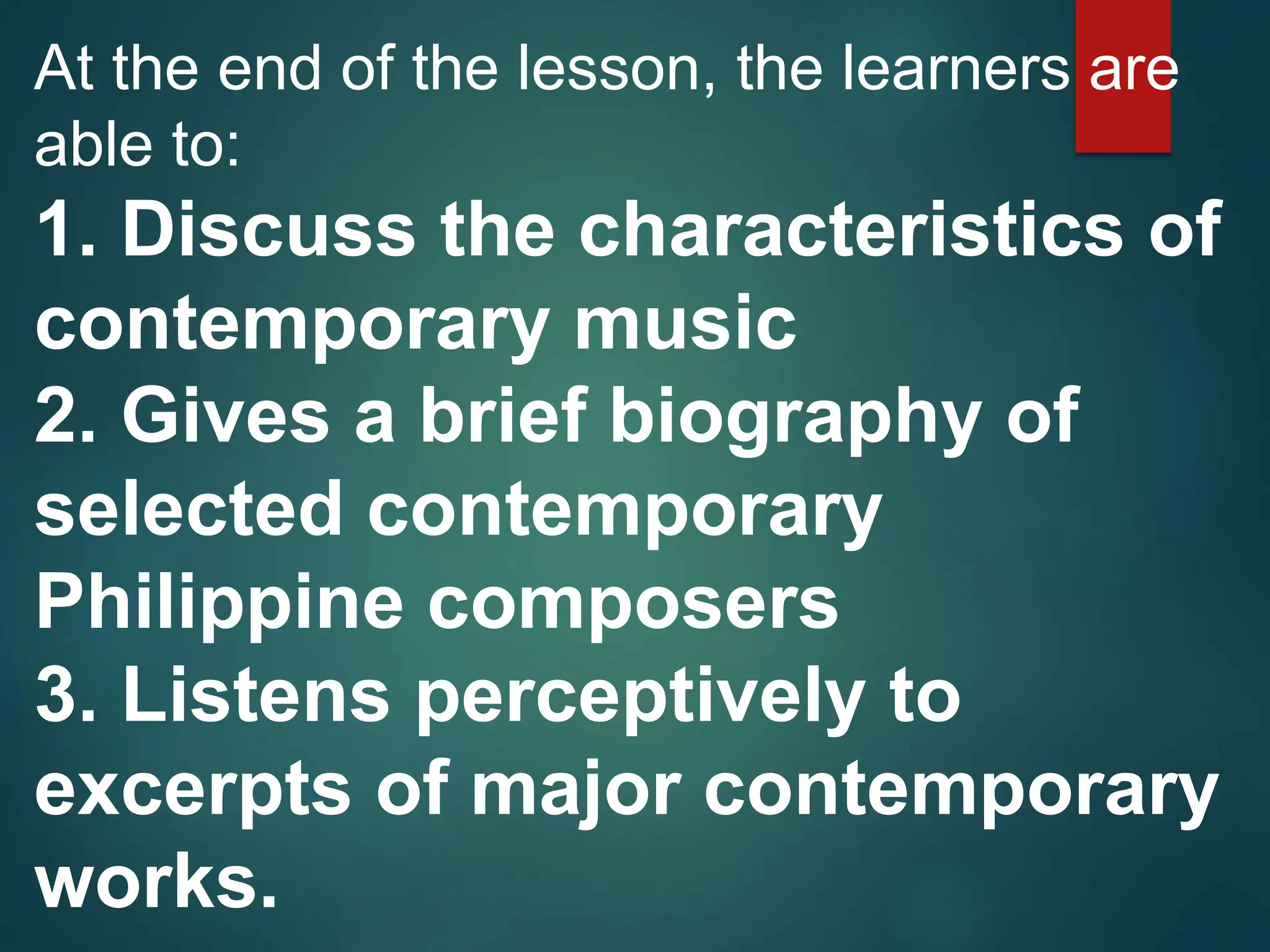 MAPEH Grade 10 Contemporary Philippine Music | PPTX