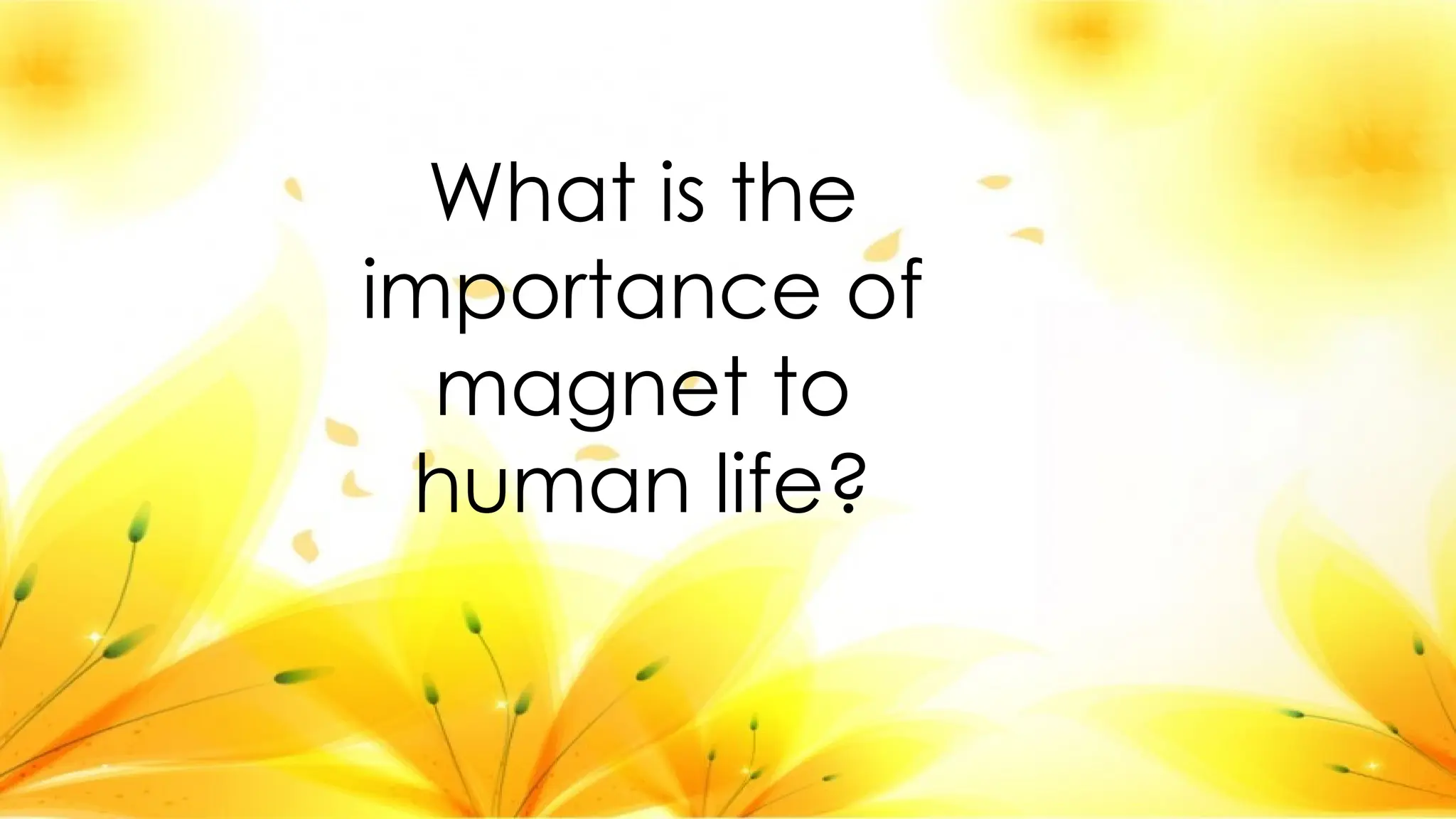 What is the
importance of
magnet to
human life?
 