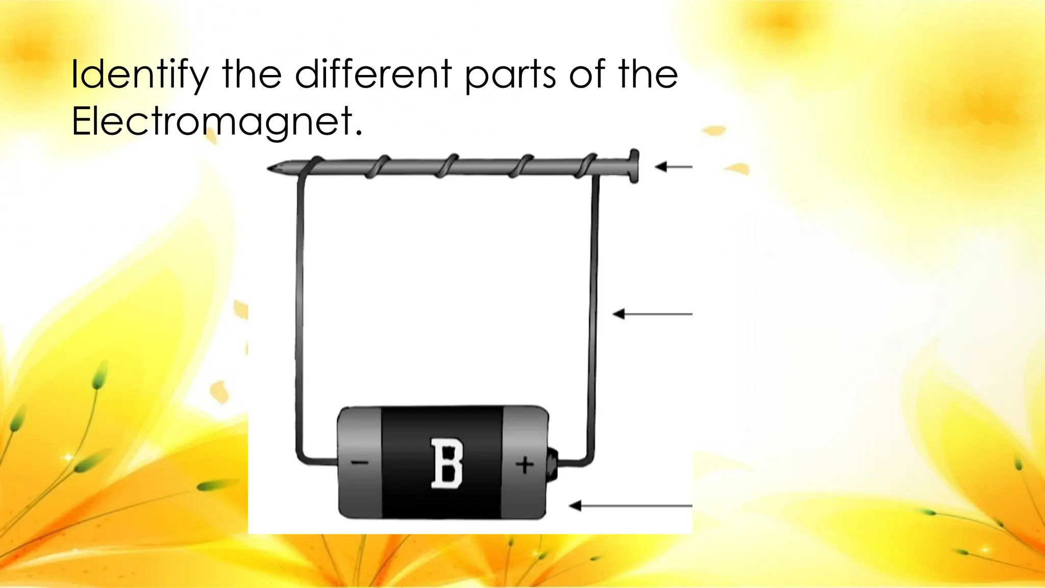 Identify the different parts of the
Electromagnet.
 