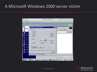 A Microsoft Windows 2000 server victim

11

CONFIDENTIAL

 