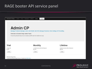 RAGE booter API service panel

22

CONFIDENTIAL

 