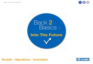 lindab | we simplify construction

Growth – Operations – Innovation

 