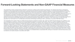 This presentation contains “forward-looking” statements, as that term is defined under the federal securities laws. Any st...