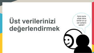 Ayna ayna
söyle bana
kimdir en iyi
üst verilerin
sahibi?
Üst verilerinizi
değerlendirmek
 