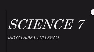 SCIENCE 7
JADY CLAIRE J. LULLEGAO
 
