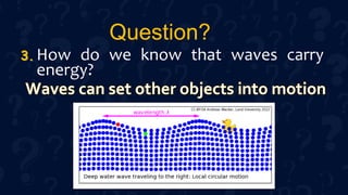 Question?
How do we know that waves carry
energy?
3.
 