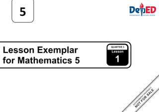Lesson Exemplar for Mathematics 5 Department of Education | PDF