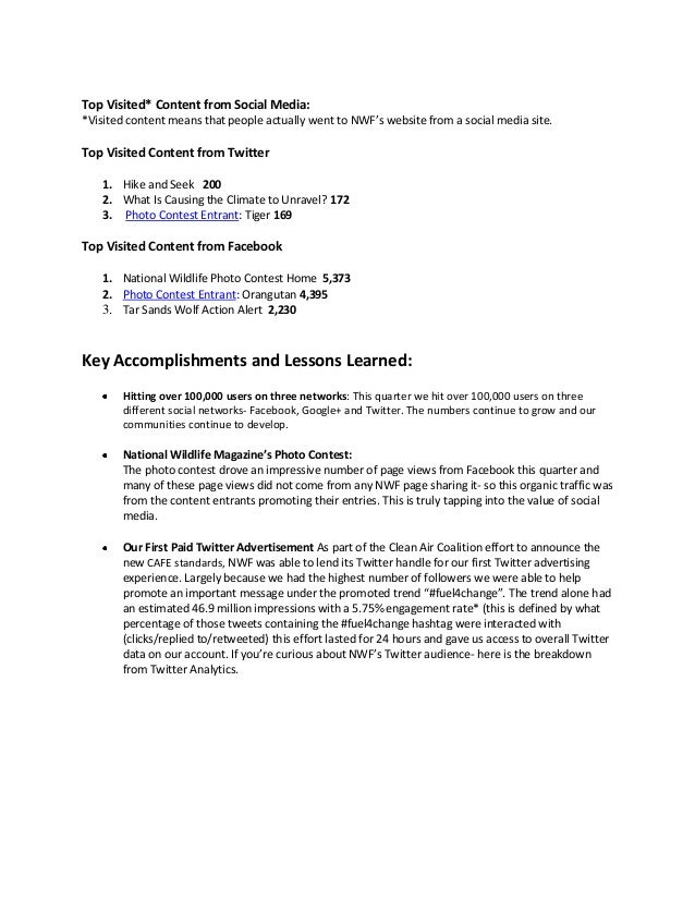 quarterly social media report