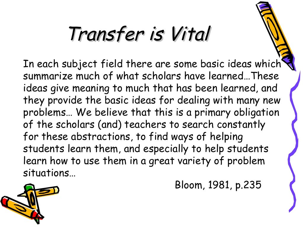 Ubd An introduction to Understandings and Transfer Goals