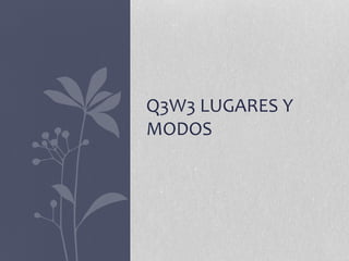 Q3W3 LUGARES Y
MODOS
 