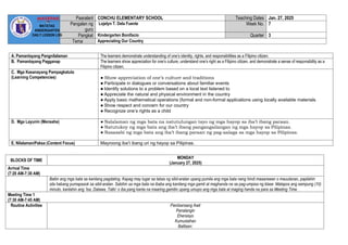QUARTER 3 WEEK 7 DAY 1 KINDERGERTEN LESSON PLAN | DOCX