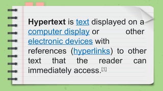 Week 2.Identifying Hypertext: Group Activity | PPTX
