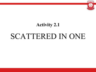 Activity 2.1
SCATTERED IN ONE
 