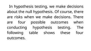 Comprehensive Guide to Hypothesis Testing in Statistics | PPTX