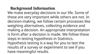 Comprehensive Guide to Hypothesis Testing in Statistics | PPTX