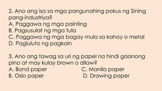 Kasangkapan at Materyales sa Pagguhit-EPP Matatag Curriculum | PPTX