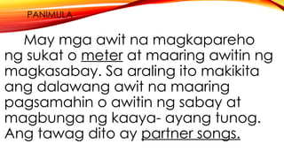 aralin 5 tambalang awit music 3 PE powerpoint | PPTX