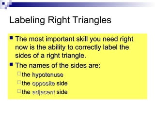 Math 9_ Labeling right triangles of Trigonometric | PPT