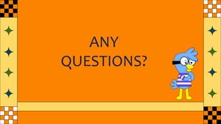 CREDITS: This presentation template was created
by Slidesgo, including icons by Flaticon, and
infographics & images by Freepik
ANY
QUESTIONS?
 