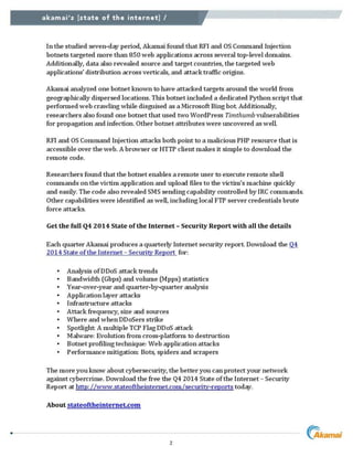 Q4 2014 security report botnet profiling technique excerpts document | PDF