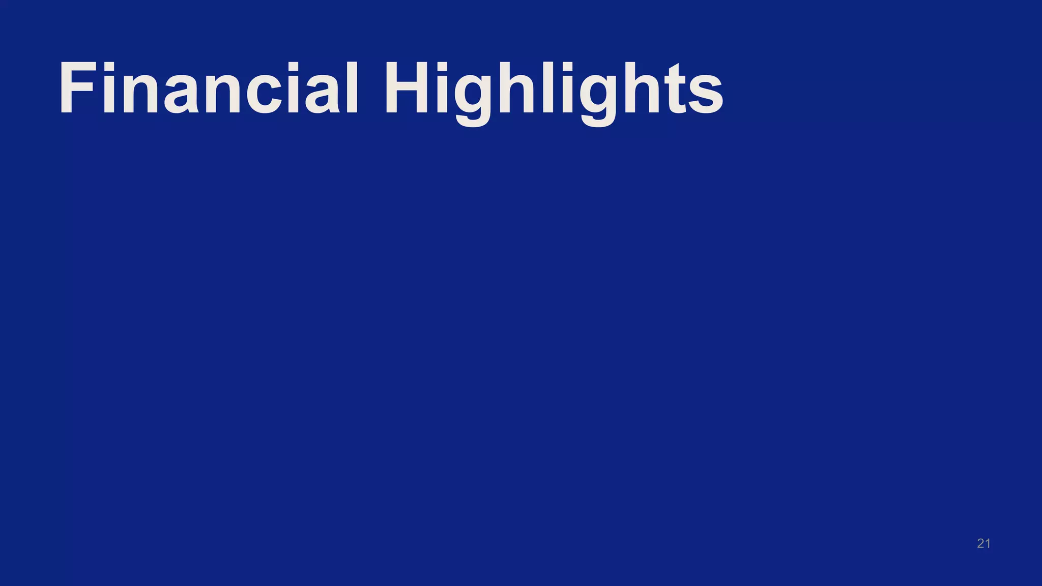 Financial Highlights
21
 