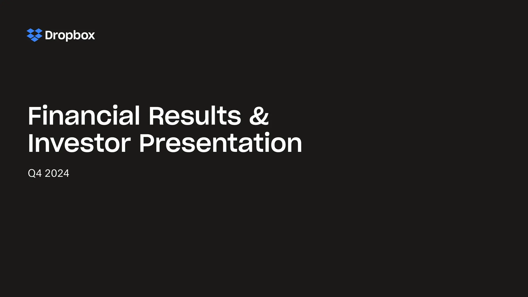Financial Results &
Investor Presentation
Q4 2024
1
 